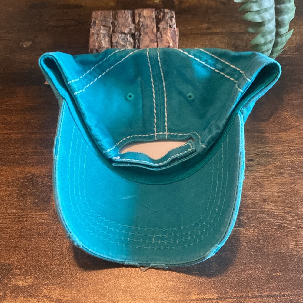 Unique green, distressed, Thankful, Grateful, Blessed bill cap! - Picture 3 of 4